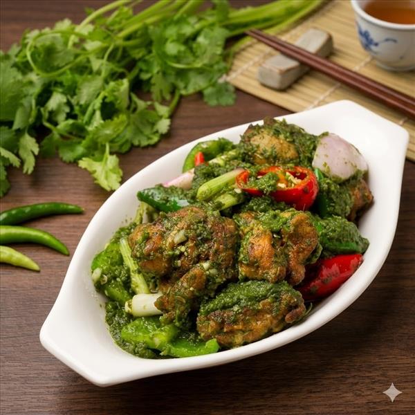 Coriander Chilli Chicken (Dry)