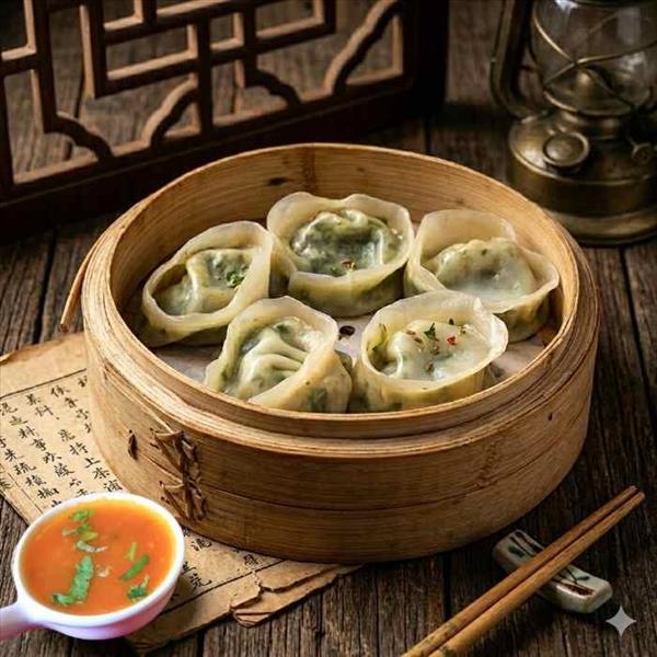 Palak Paneer Momos- 5 Pcs