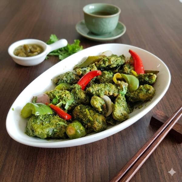 Coriander Chilli Mock Chicken Dry