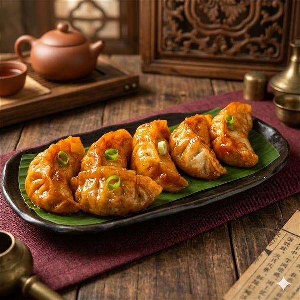 Pan Fried Chicken Momos Sweet Garlic - 6 Pcs