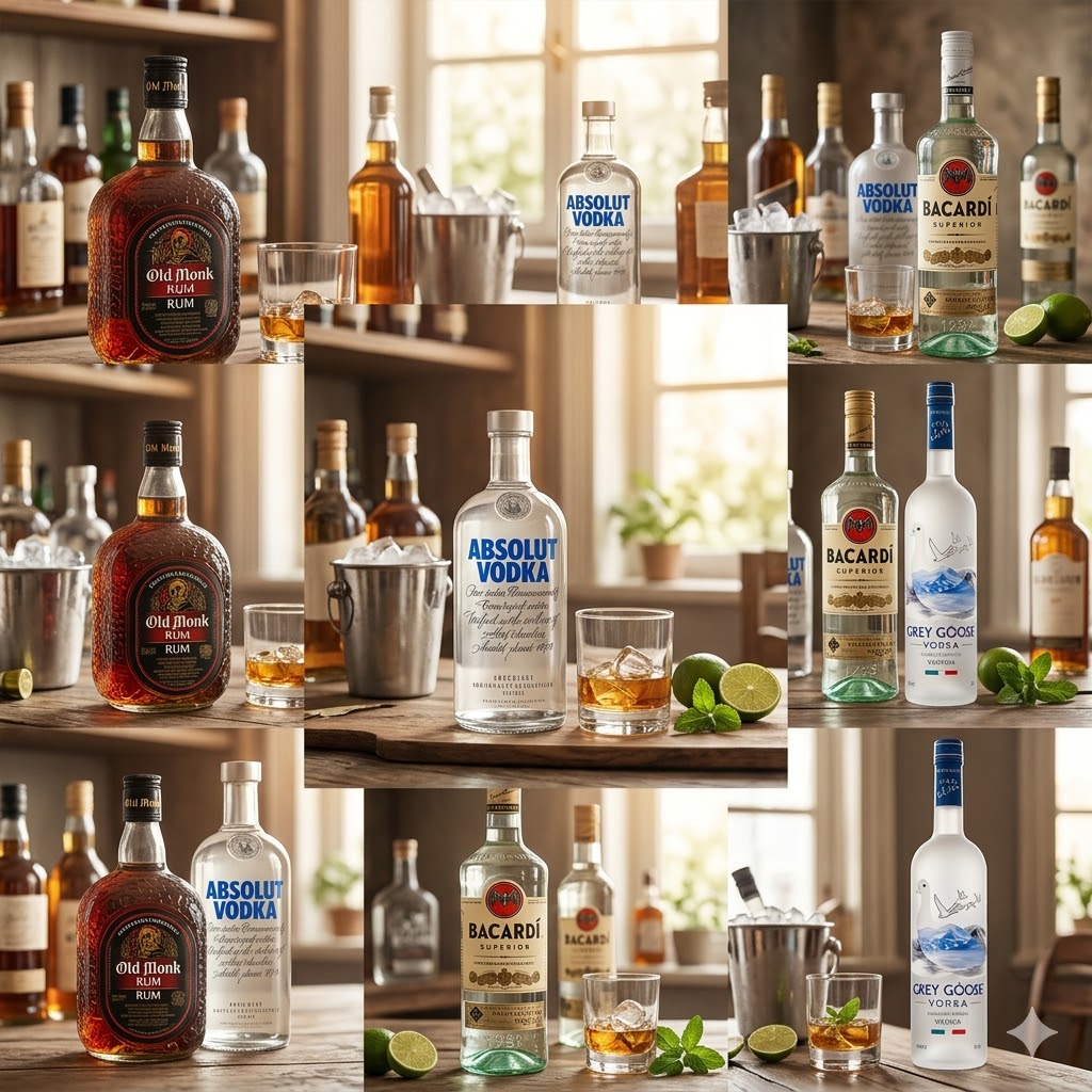 Vodka, Gin or Rum by Bottle